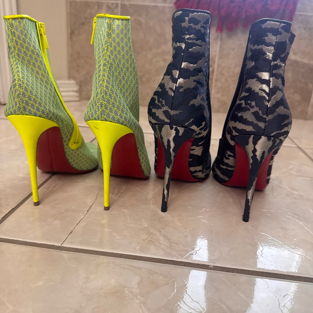 Christian Louboutin Yellow and blue Ankle Boots